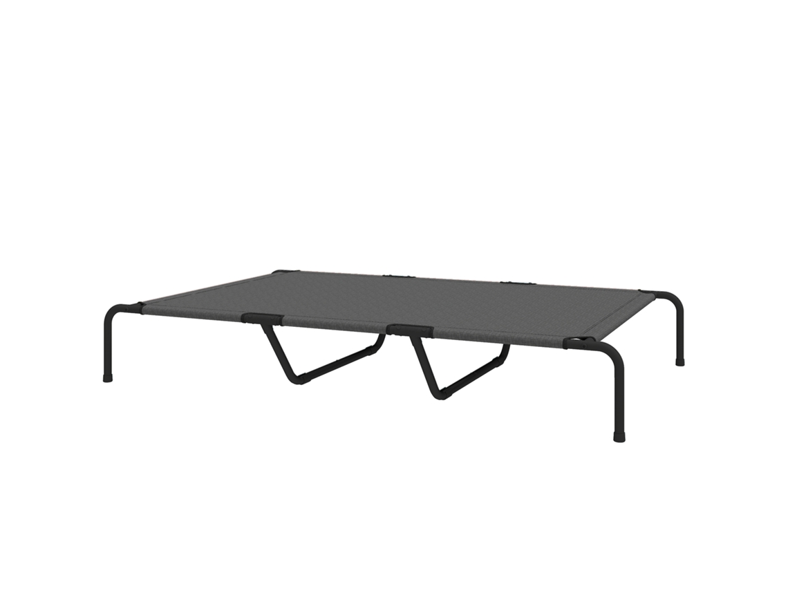 Cama Elevada Destinado A Cães Grandes Estrutura Treliça Aço Lavável Cinza, 152x94x23 Cm