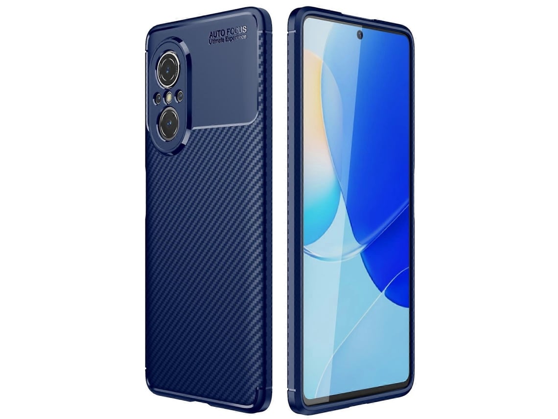 Capa De Celular Tpu À Prova De Choque Com Textura De Fibra De Carbono Para Huawei Nova 9 Se