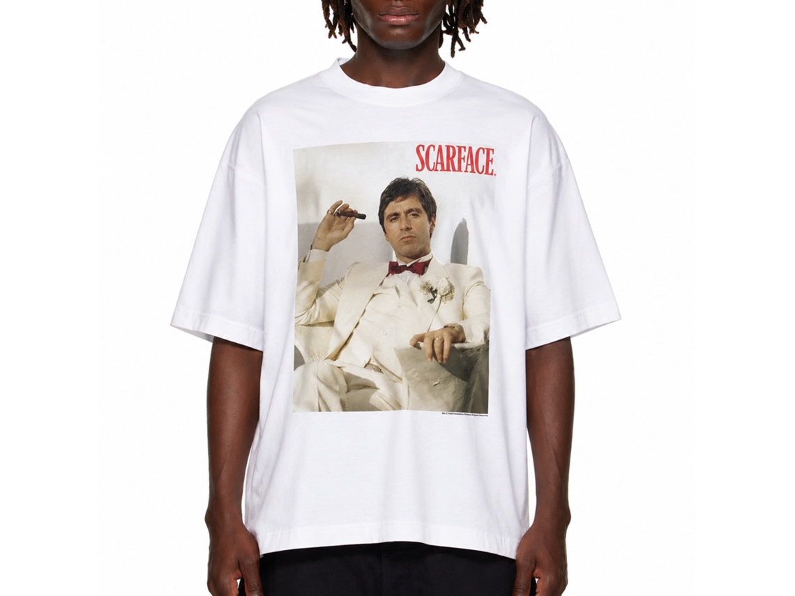 Rockinstone Scarface Movie Chillin White Adult T-shirt Size:s