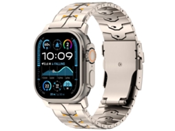 Bracelete para Apple Watch 46/49/45/44mm Liga de Titânio 26mm Largura, Fecho Segurança Destacável Bicolor Laranja Titânio XIAOMOYU