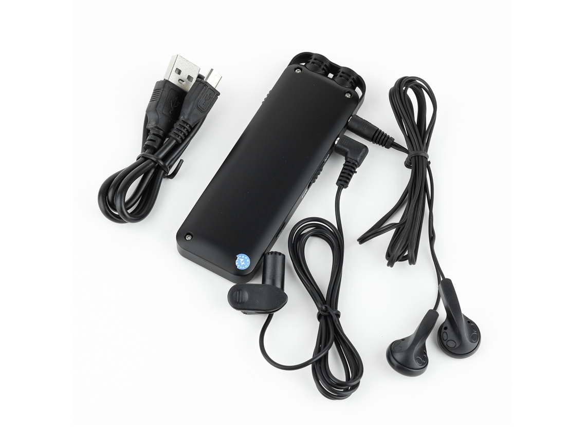 Gravador de Voz Digital 16gb com Redução de Ruído Inteligente Microfone Condensador Tela Led para Reuniões Entrevistas Aulas