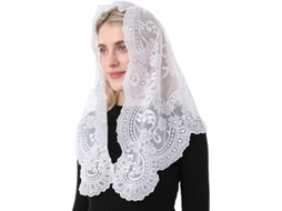 Véu Triangular Tradicional Espanhol, Preto E Branco, Véus De Igreja Católica Cristã Para Mulheres Slowmoose