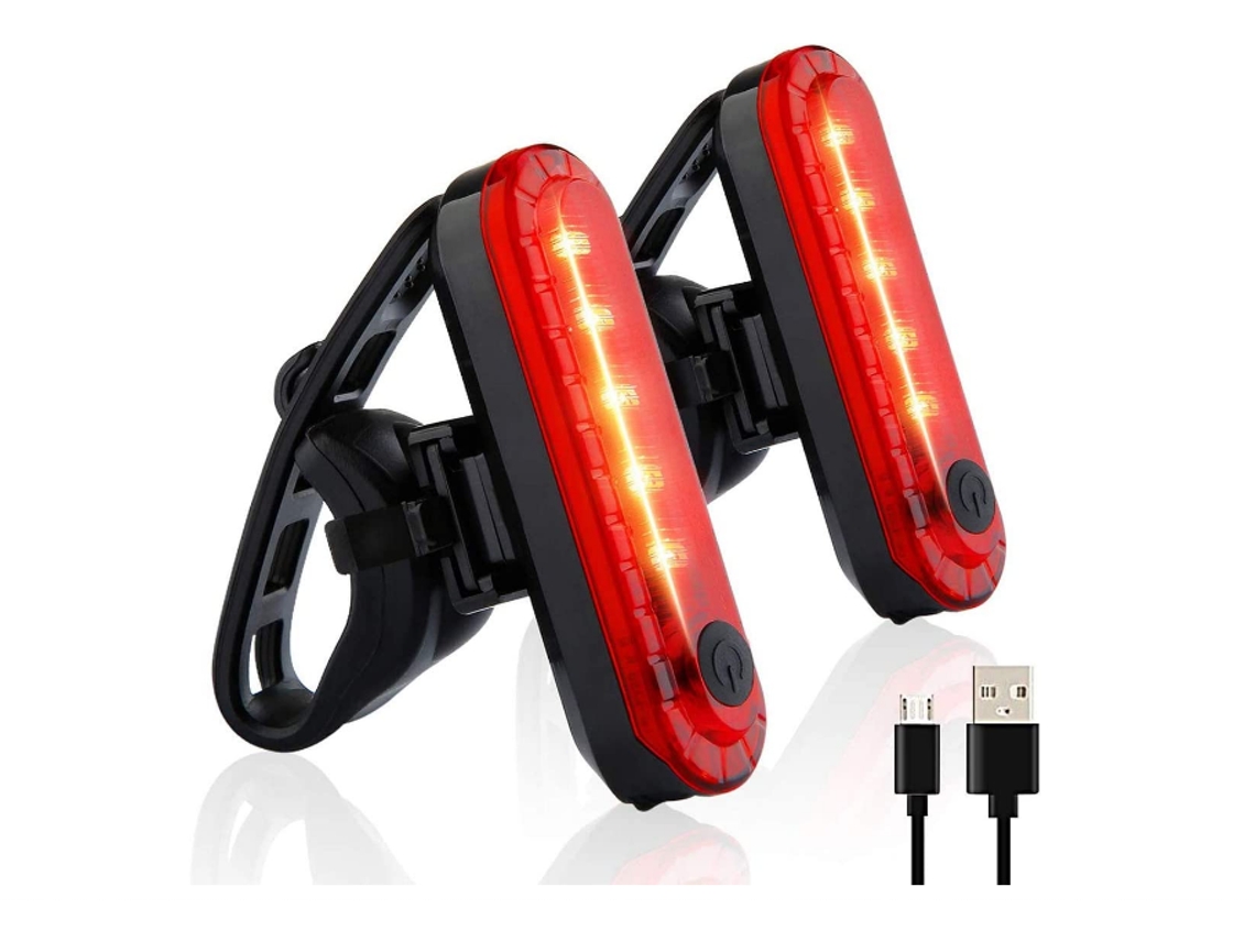 Luzes De Bicicleta, Acessórios De Luzes Traseiras Recarregáveis Por Usb Cabem Em Qualquer Bicicleta Ou Capacete, Fácil De Instalar Yizhood (preto)