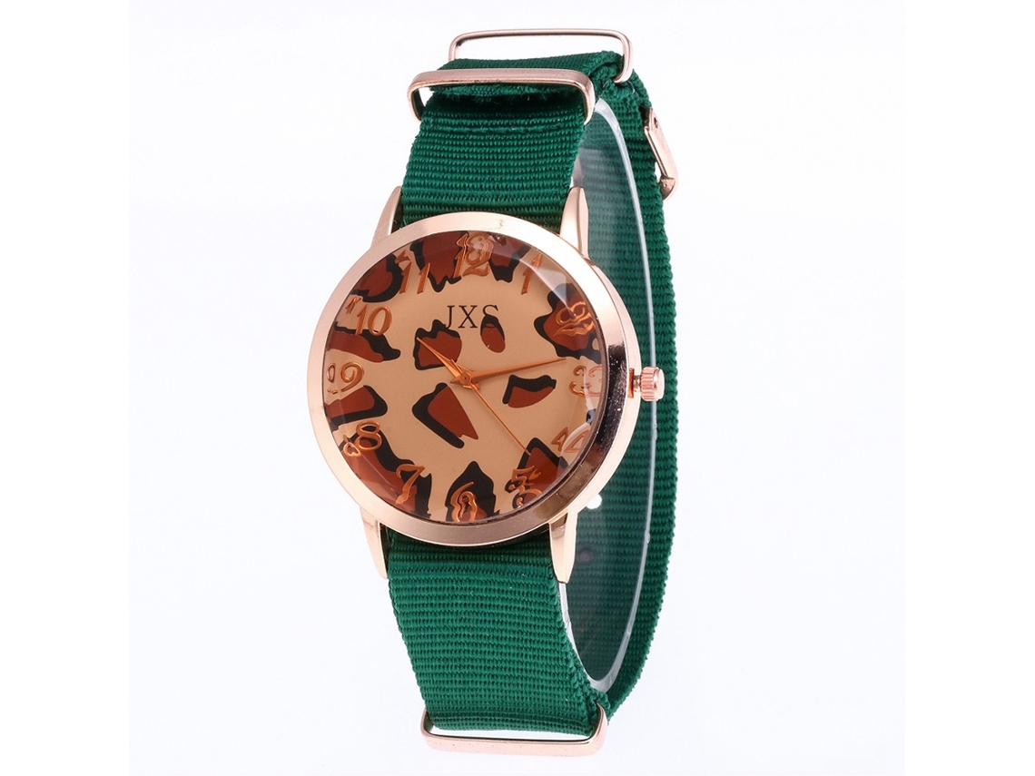 Reloj De Pulsera De Cuarzo Con Correa De Nylon Estilo Casual Para Hombre Y Mujer (verde)