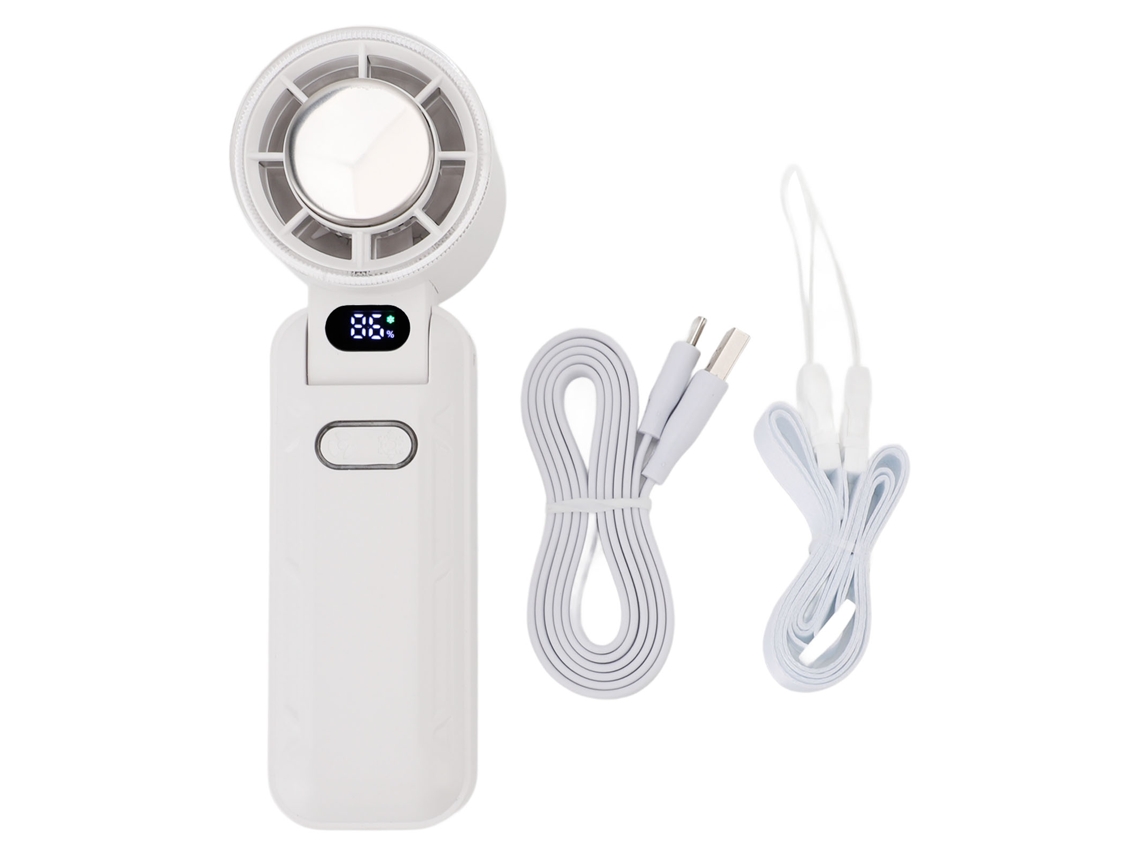 Ventilador Portátil Dobrável De Alta Velocidade E Display Digital De Bateria - Laxiscreed