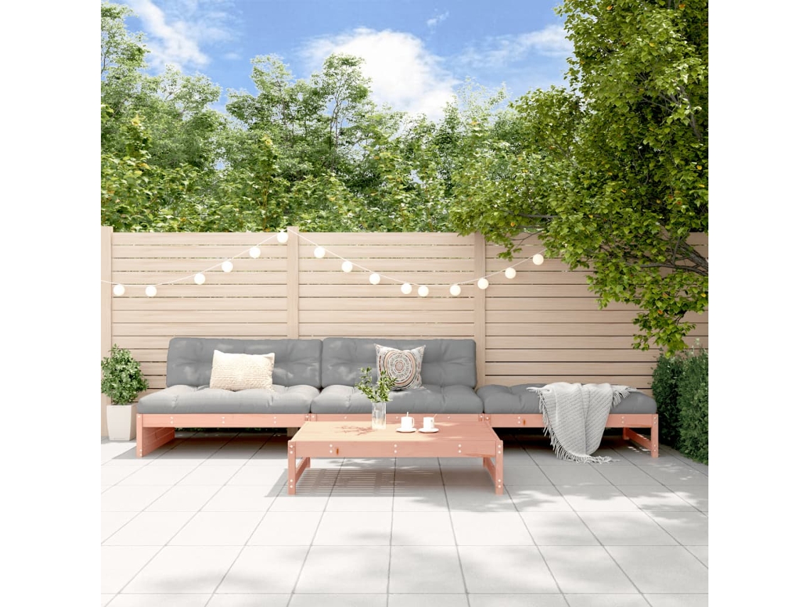 Pcs Conjunto Lounge De Jardim Madeira De Douglas Maciça Dkd Home Decor
