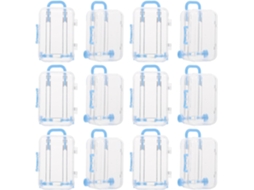 Conjunto De 12 Caixas Transparentes Para Lembrancinhas Casamento, Com Design De Maleta Pequena Azul Clara, Ideais Para