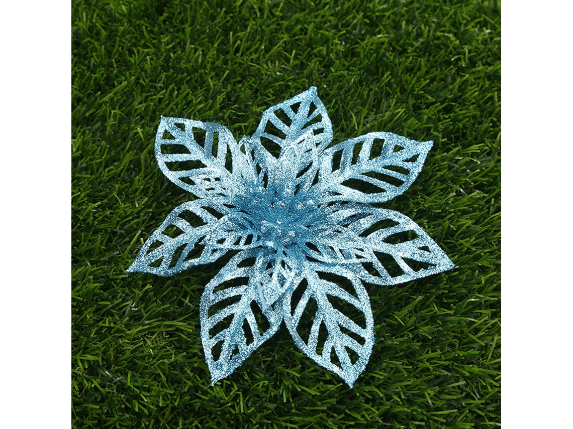Laxiscreed Flores Natalícias Decorativas Com Brilho E Recorte Para Decoração De Natal Festiva