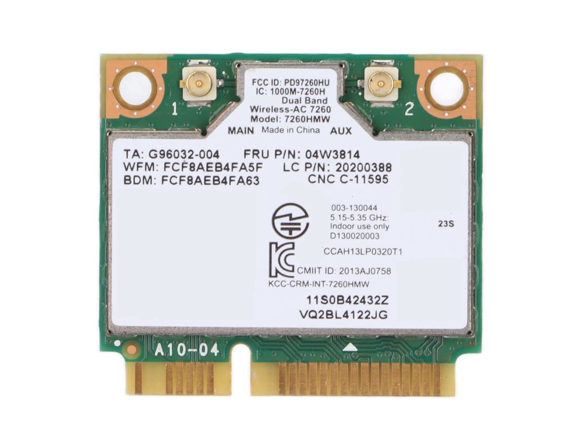 Placa De Rede Sem Fio (wifi De Duas Bandas Bluetooth 4.0) Versão Especial Lenovo Intel 7260ac Placa De Rede Sem Fio 1200m + Bluetooth 4.0