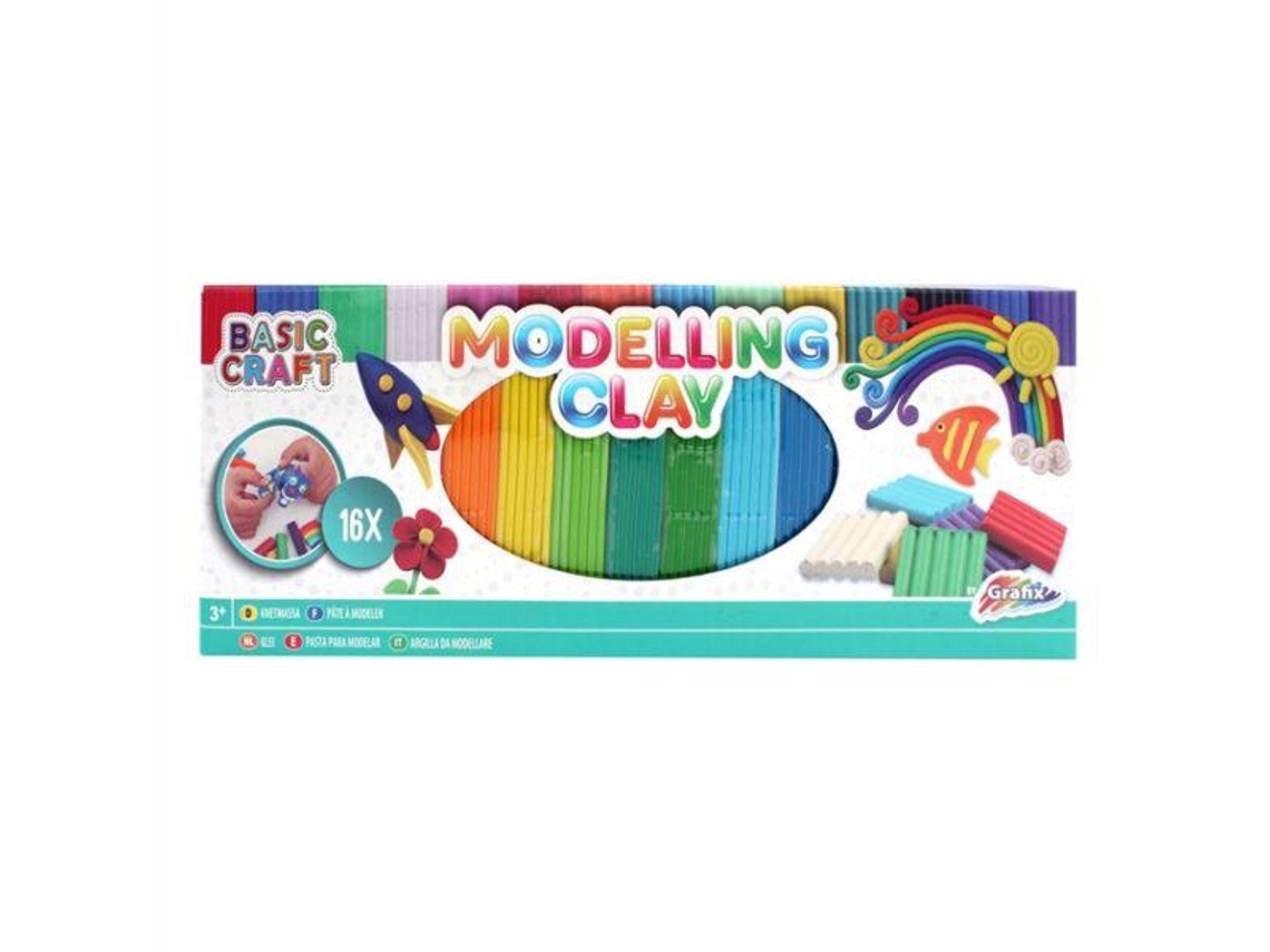Pasta Colorida para Modelar 16 Peças