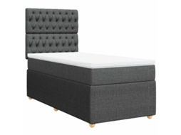 Cama com Molas/colchão 90x190 Cm Tecido Cinza escuro MAISON EXCLUSIVE