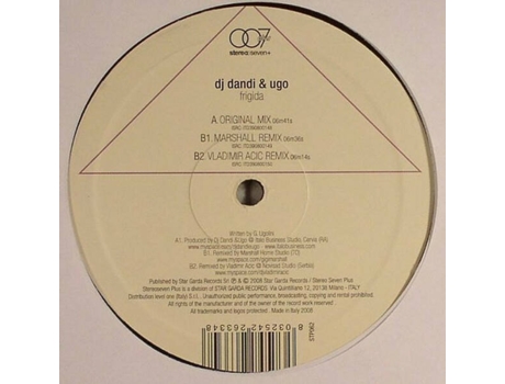 Vinil Frigida, Dj Dandi Ugo Stereoseven Plus