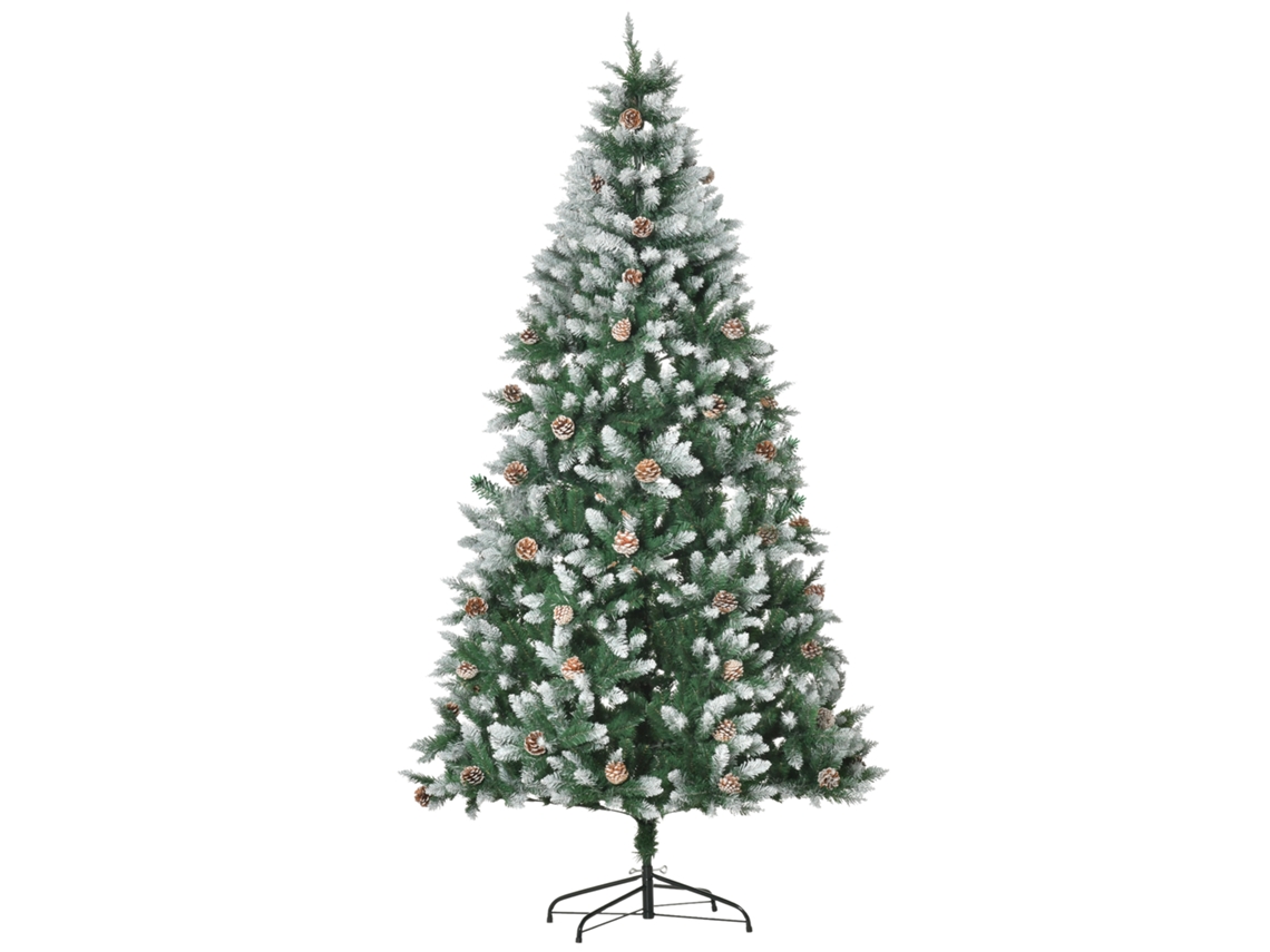 Árvore de Natal Pvc, Aço Cor Verde Escuro 105x105x210 cm Homcom