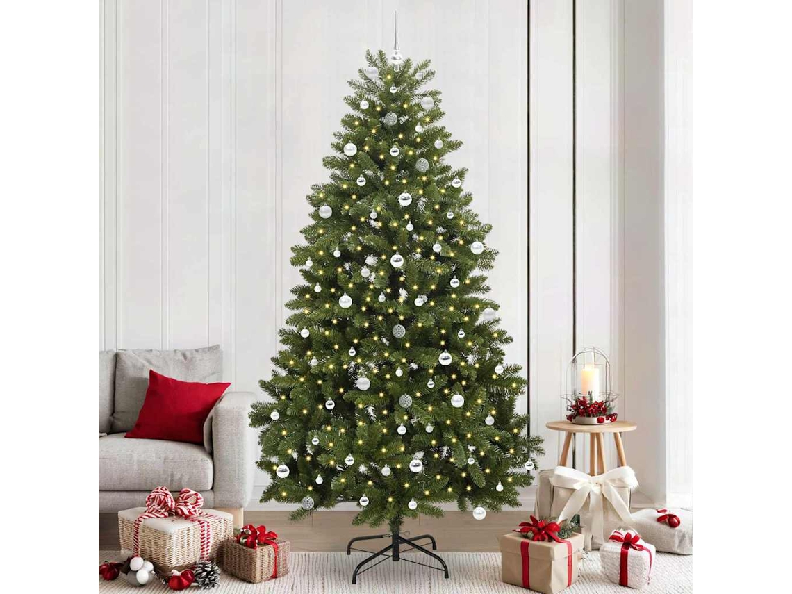 Vidaxl Árvore De Natal Artificial 240 Cm 300 Led Branco Quente Verde