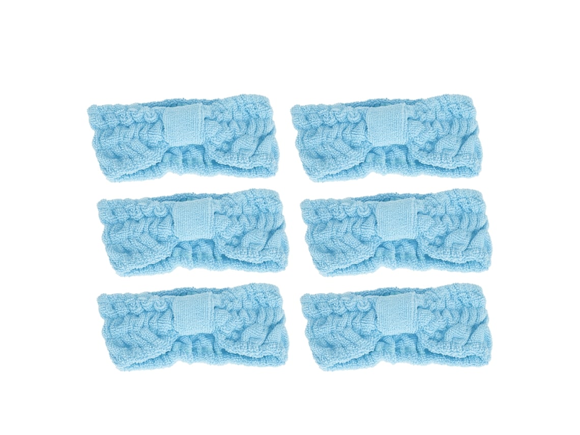 Faixas De Cabelo Microfibra Azul Claro Elásticas