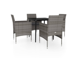 Garden Dining Set, Garden Dining Sets Vidaxl Cinzeto Rattan / Vime (80 Cm Table Length)