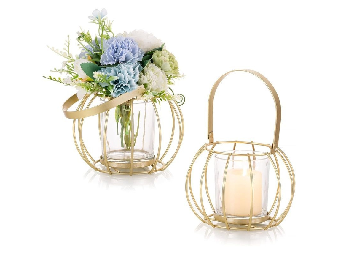 Soporte De Velas De Metal Com Protetor Contra O Vento Para Velas De Pilar, Centrepiece Moderno