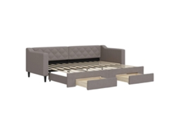Sofá cama MAISON EXCLUSIVE Gavetão e Gavetas 80x200 Cm Tecido Cinza acastanhado