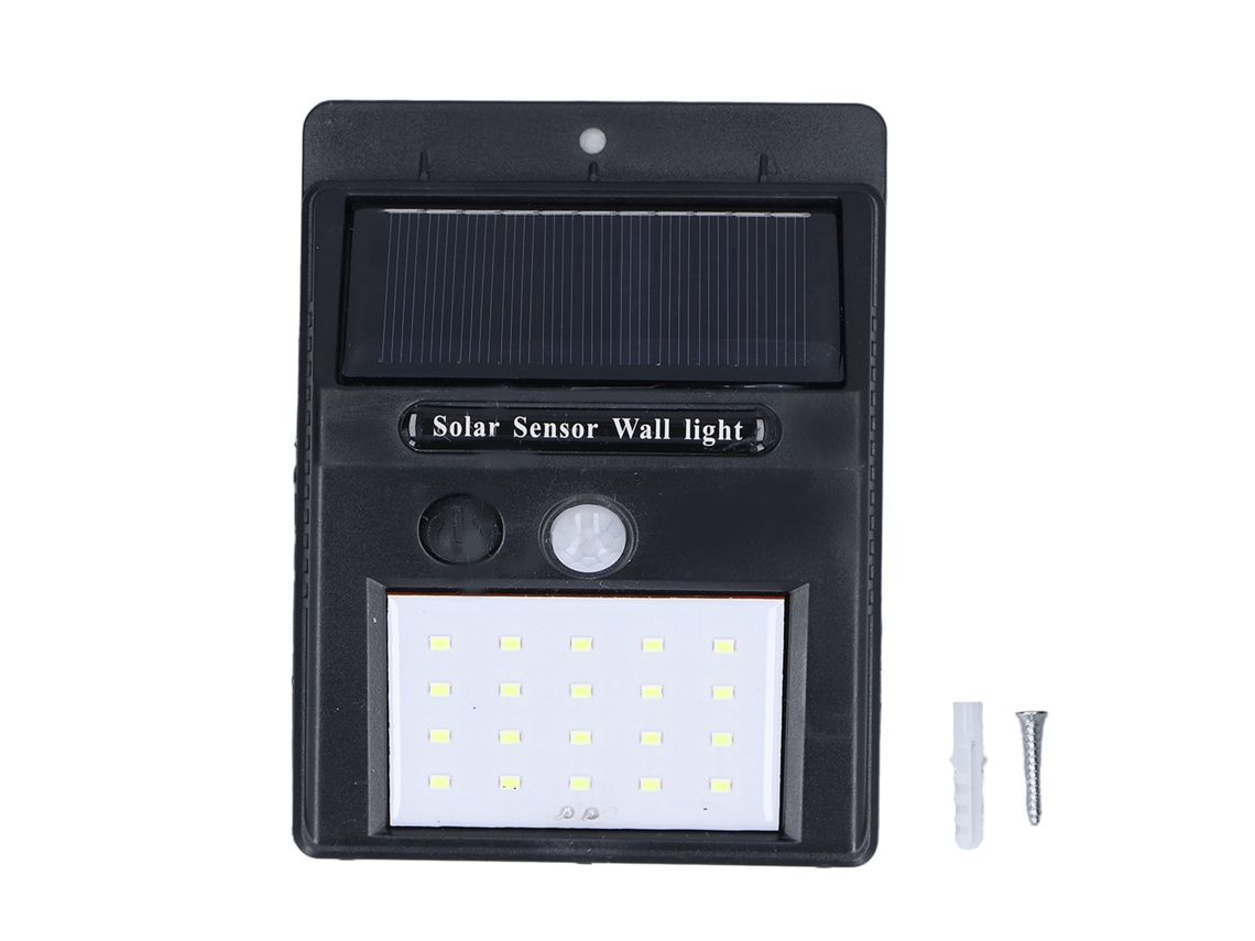 Lâmpada Solar Exterior 20led com Sensor de Movimento para Jardim Villa Residência Ip65