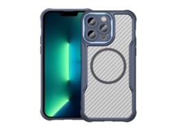 Capa Transparente Para Iphone 13 Pro Max - Textura De Fibra De Carbono - Magsafe