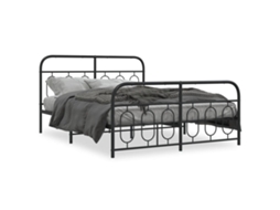 Bed Frame, Bed Frames Vidaxl Preto Metal (140 X 190 Cm)