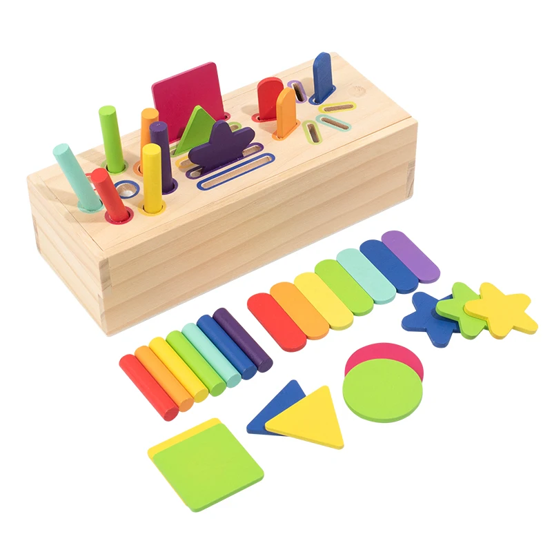 Brinquedos Geométricos 3d De Madeira Coloridos Para Educação Pré-escolar