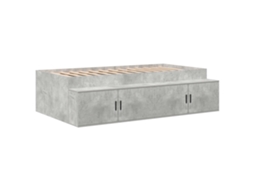 Conjunto 1 Estrutura Da Cama Vidaxl Cinzento Madeira De Pinho Maciça (70 X 190 Cm)