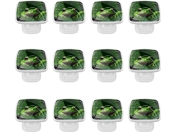 Puxadores E Botões Quadrados Para Gavetas Armários, Conjunto De 12 Peças, Com Estampa De Sapo E Folha Verde, Ideais Para