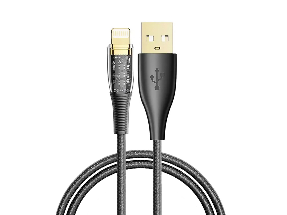 Cabo Usb 2.0 Am Para Lightning Pd20w. 1,2 Metros, Od 3,5mm. Com Luz Led.