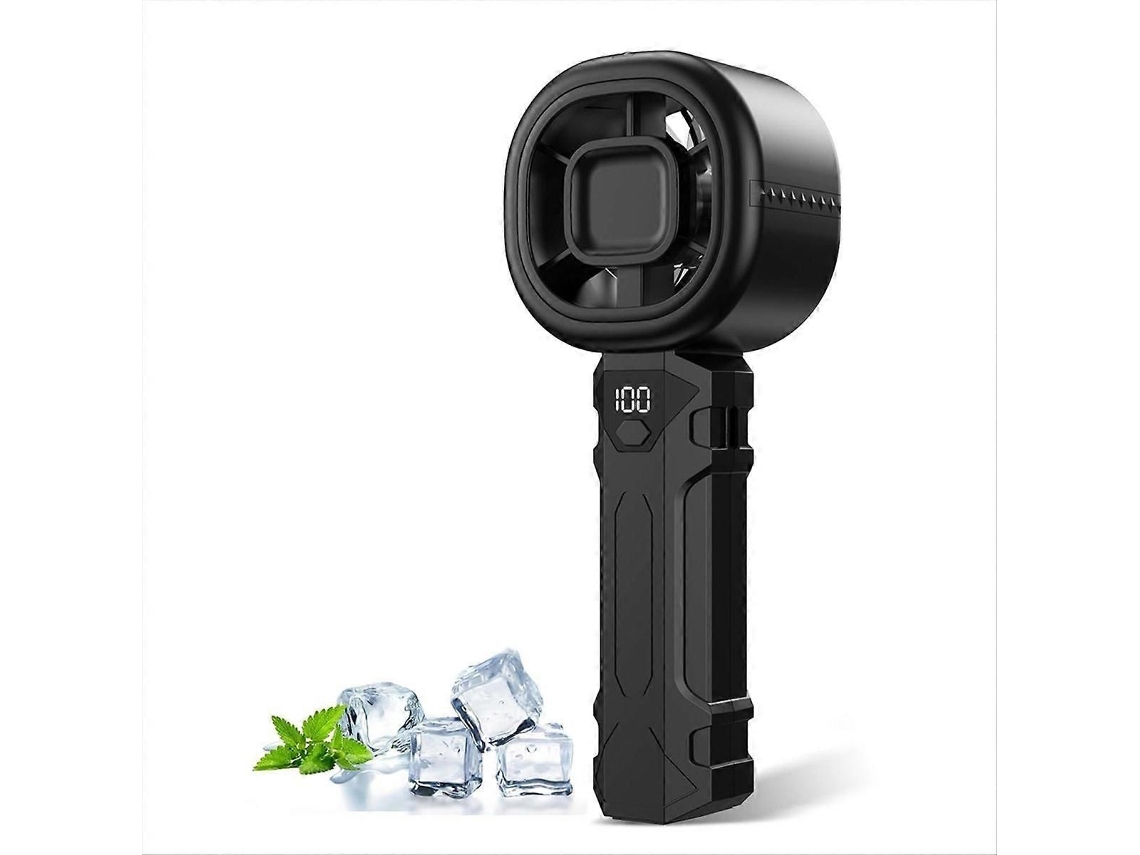 Ventilador Portátil De Mão, Pessoal Com Viseira Digital Preto