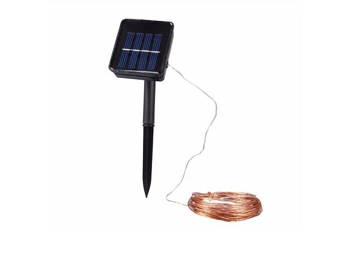Cordão de Luzes Solares, 100 Leds, branco quente, 8 modos AQUAFORGE
