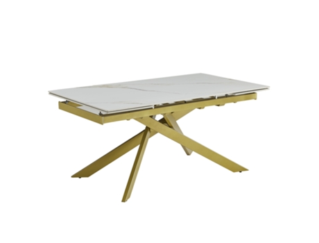 Mesa Extensível Goldie Casa Vital (branco Dourado, 160200240x90x76)