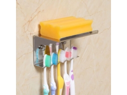 Portacepillos De Parede Com Prateleira Sem Furar, Aço Inoxidável 304, Instalação Fácil E Resistente À Água