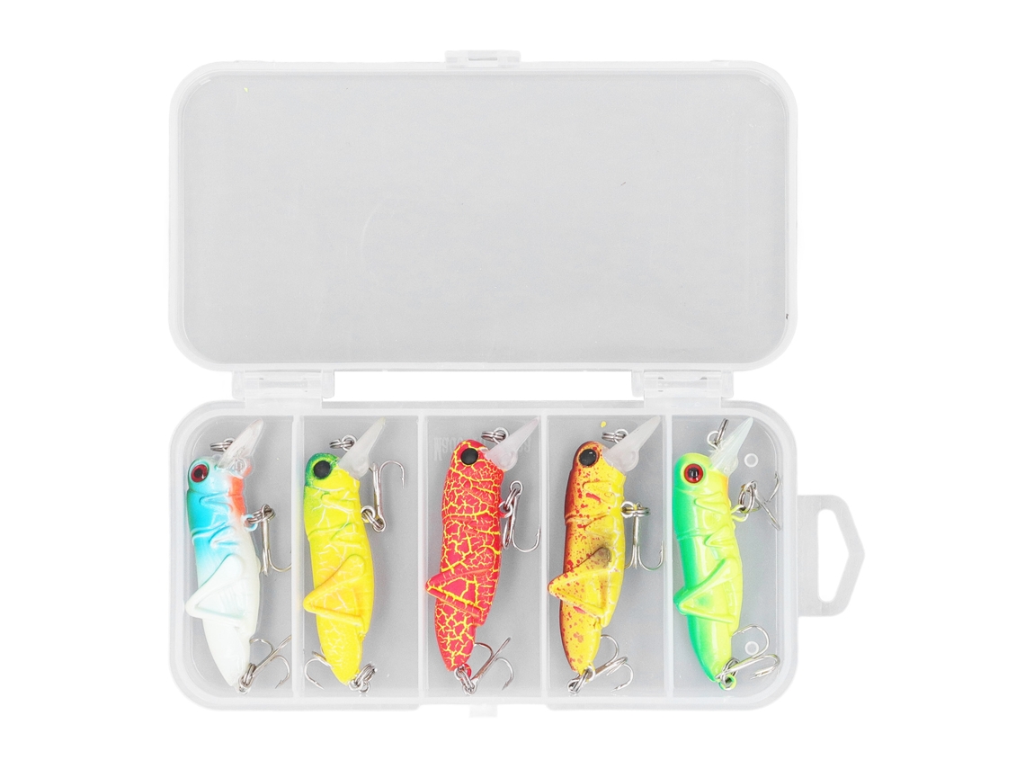 Lure Hard Bait Insect Bait Set Floating Bionic 5pcs Grasshopper Minnow Lure