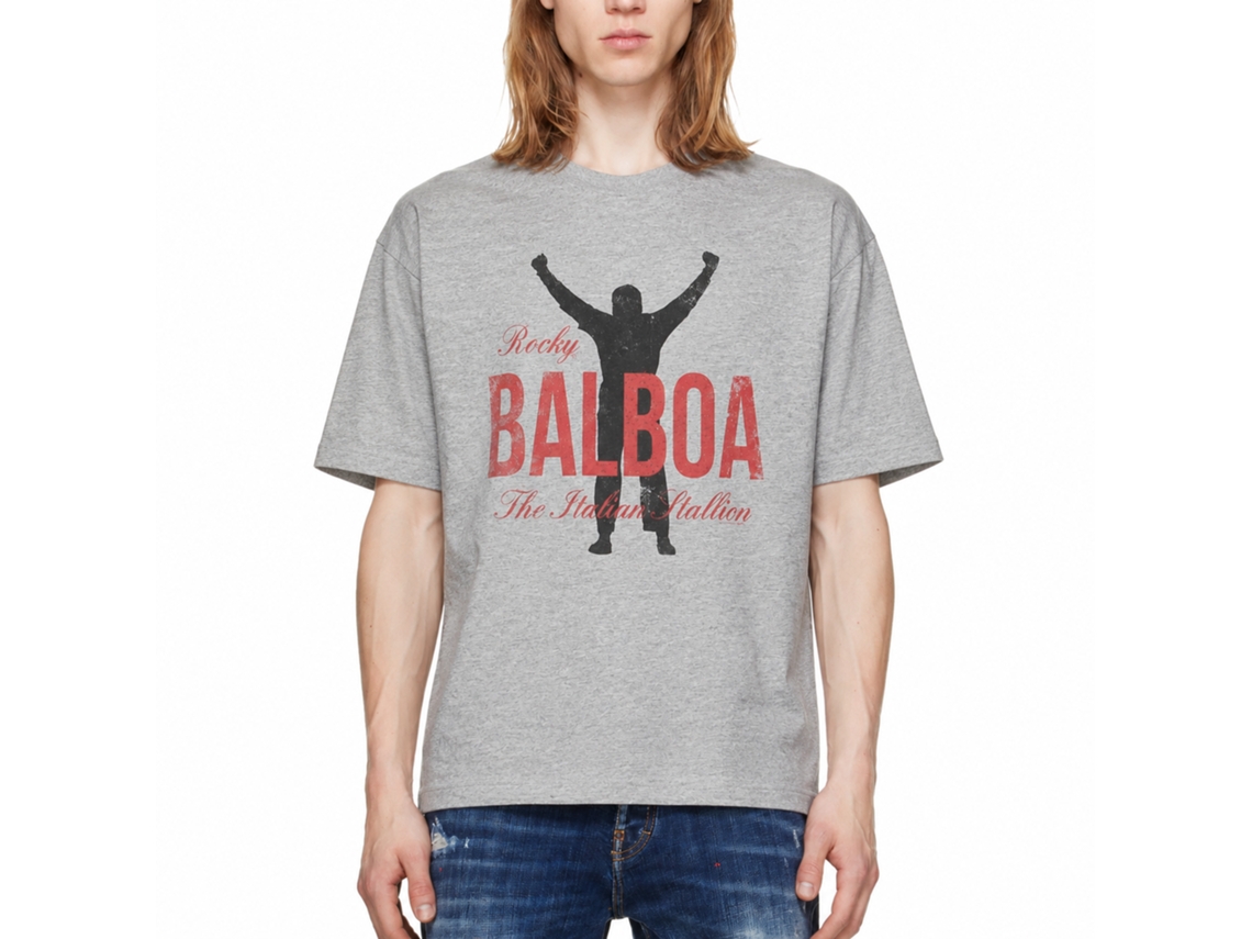 Rockinstone Rocky Movie Balboa Heather Gray Adult T-shirt Size:xxxl