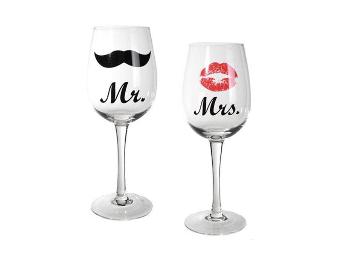 Copos de Vinho Mr e Mrs