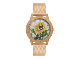 Reloj De Pulsera Analógico De Acero Inoxidable Con Correa De Malla Moda Oro Rosa T88-f