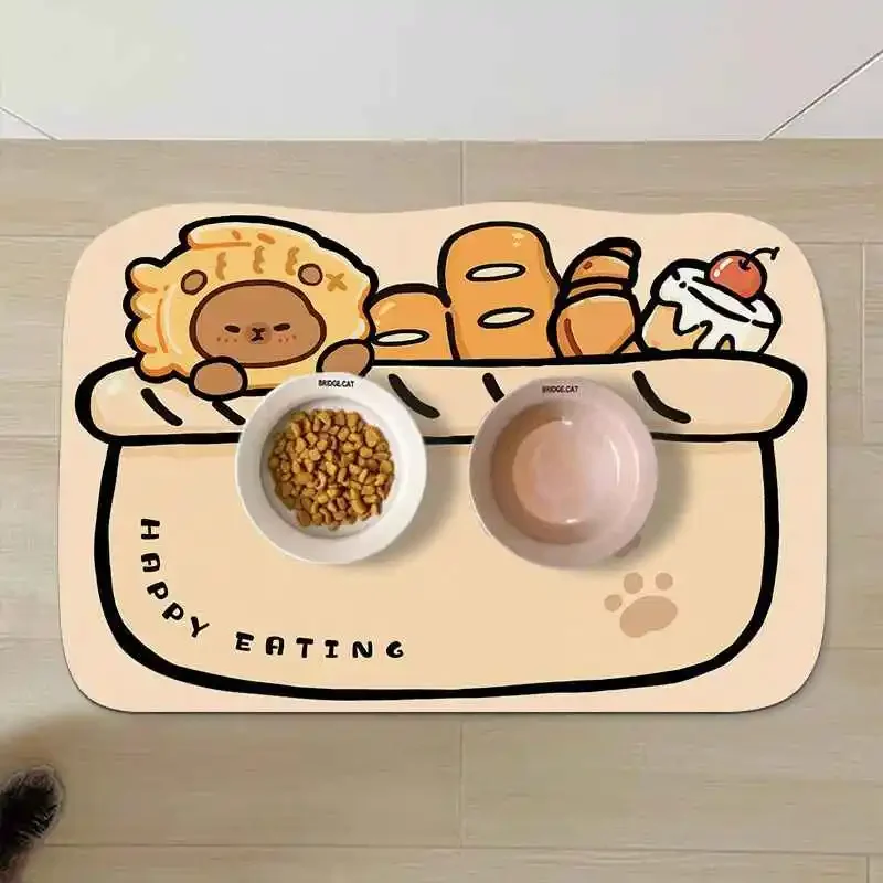 (estilo 2 60x90cm) Tapete Antiderrapante E Absorvente Para Alimentação De Animais De Estimação, Lavável, Resistente A Manchas E Respingos.