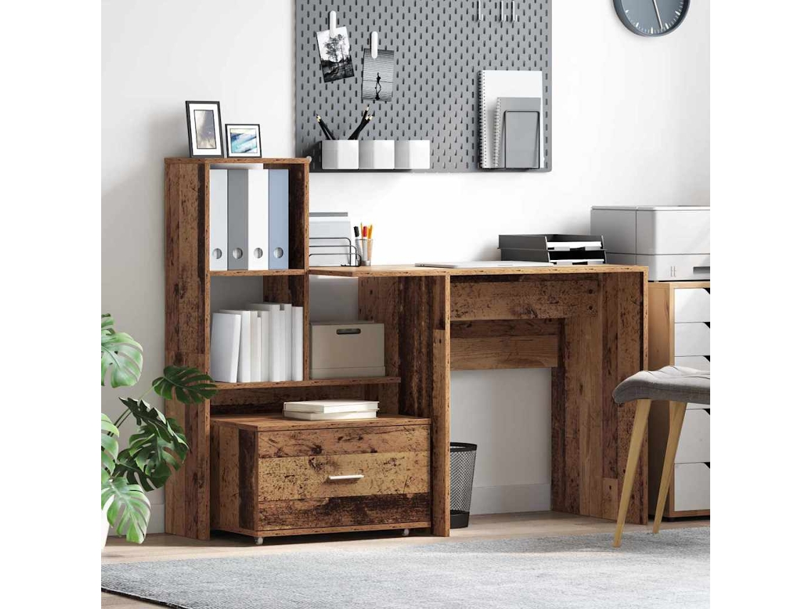 Vidaxl Gabinete De Gavetas 55 X 45 X 31 Cm Madeira Antiga