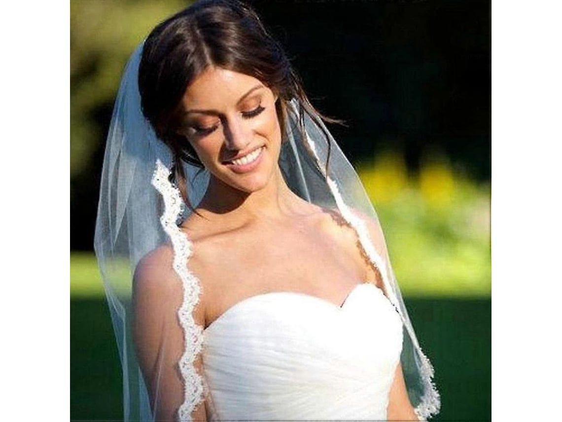 2026 peineta de Velo de Novia Con Encaje Catédral Suave Color Blanco Accesorio Boda 35.4 Pulgadas