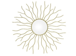 Espelho de Parede Sol Metálico Latão — Diâmetro: 74.5cm