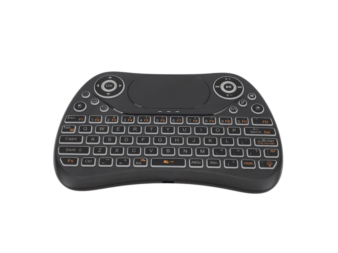 Teclado sem fio com touchpad e mouse recarregável, compacto, portátil, controle remoto para TV, PC S/MARCA