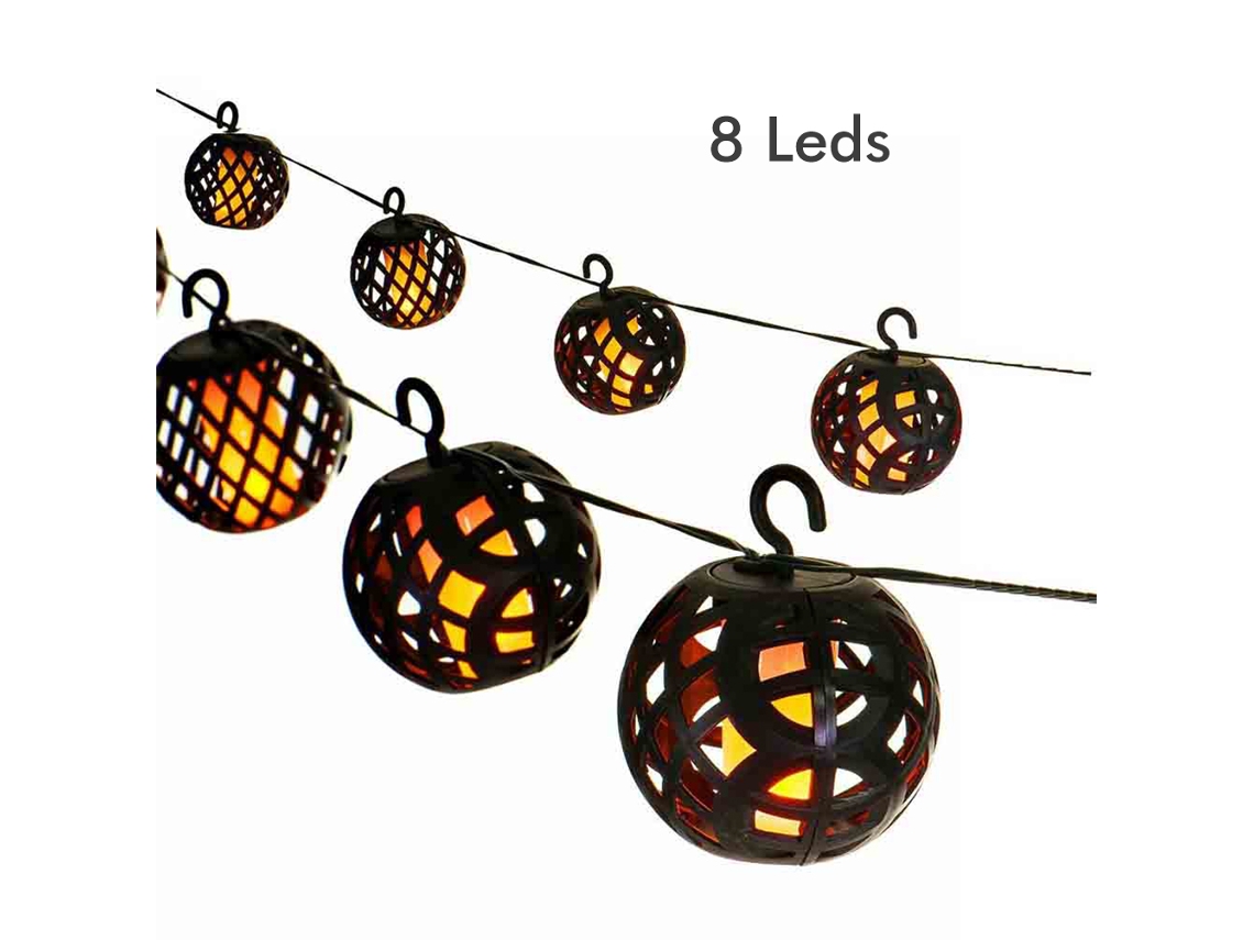 Rebe-luz De Fuego Solar Led Sin Llama Luces De Jardín Luces De Cadena Impermeables Decorativas Para Boda Navidad