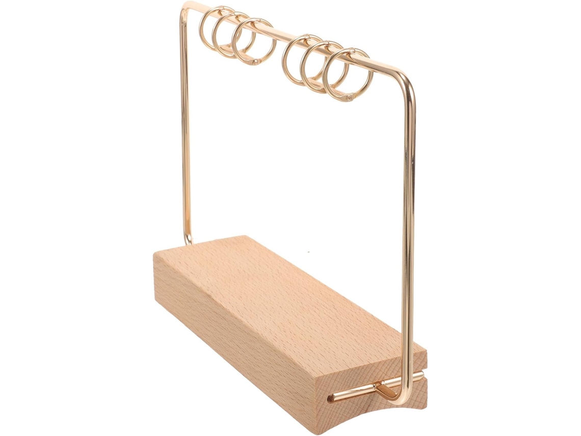 Suporte de Mesa para Calendário Alipis em Madeira Maciça com Base Ferro Forjado, Articulado Calendário, Design