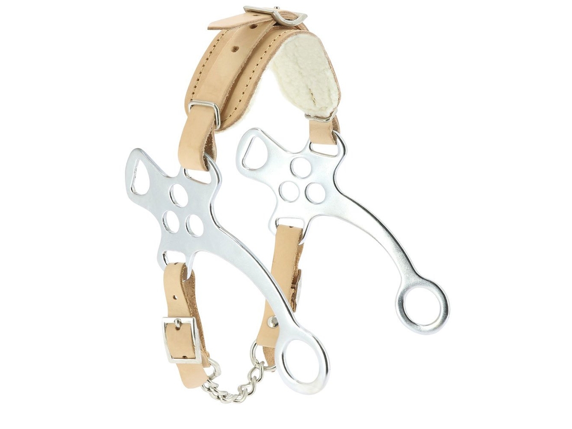Bochechas Curtas de Couro Hackamore Dourado Fullekkia