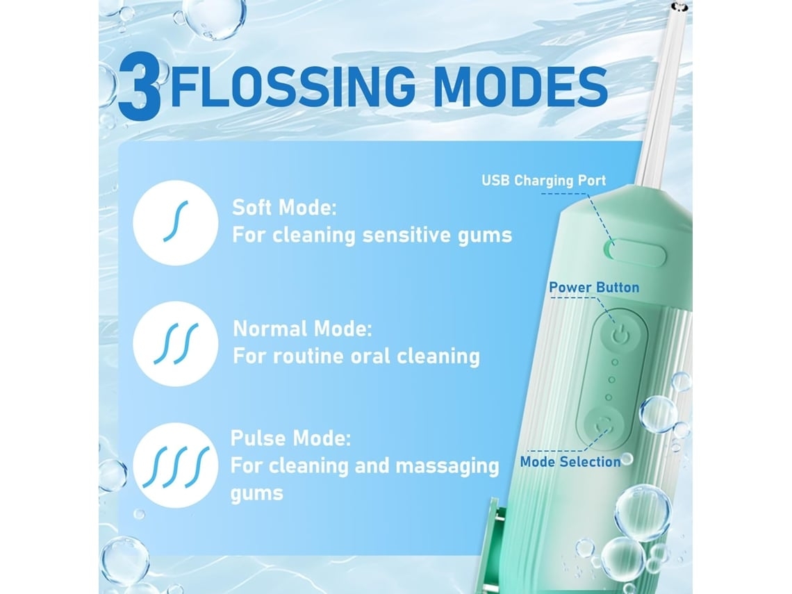 Irrigador Oral Portátil Pequeno Irrigador Oral Elétrico Compacto e Eficiente para Limpeza Dental.
