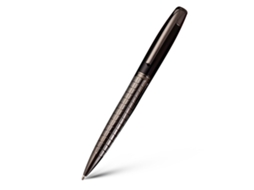 Caneta retrátil de metal com tinta Preta, ponta média de 1,0 mm, ideal para escola e mesa.
