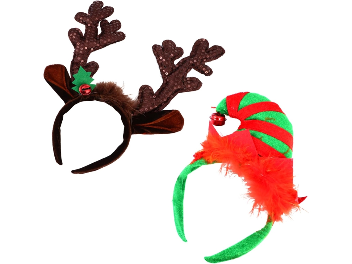 Conjunto De 2 Tiaras De Natal Com Rena