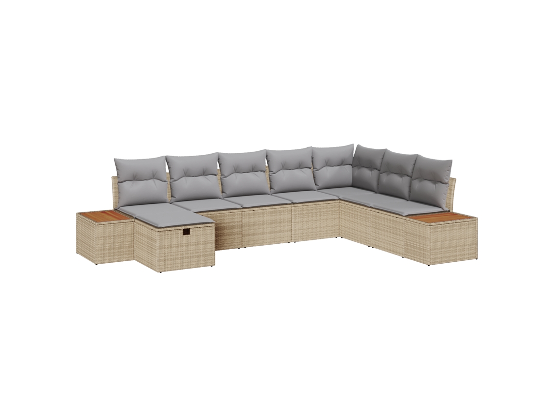 Sofá De Jardim Vidaxl Bege Vime Pe (55 X 62 X 69 Cm)