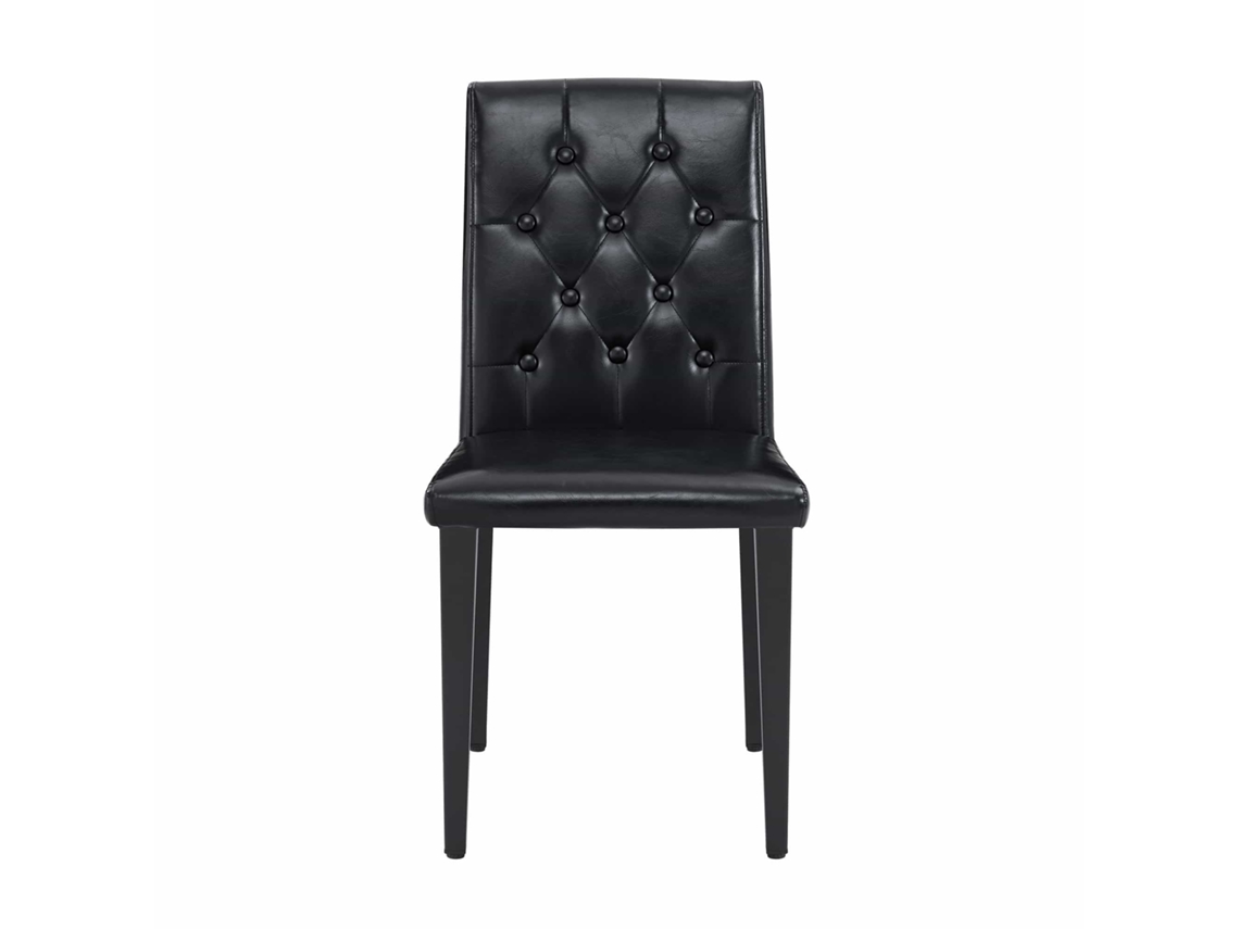 Conjunto de 4 cadeiras de jantar - luxo discreto, pés em metal preto, design moderno e versátil - preto